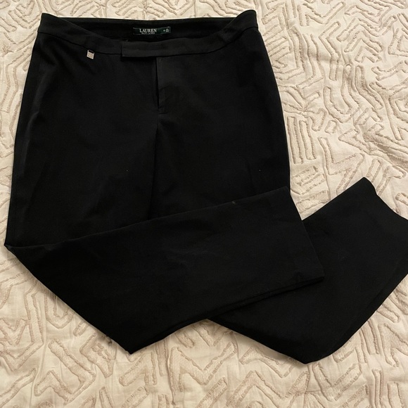 Ralph Lauren black stretch cotton blend skinny pants size 10 - Picture 2 of 9